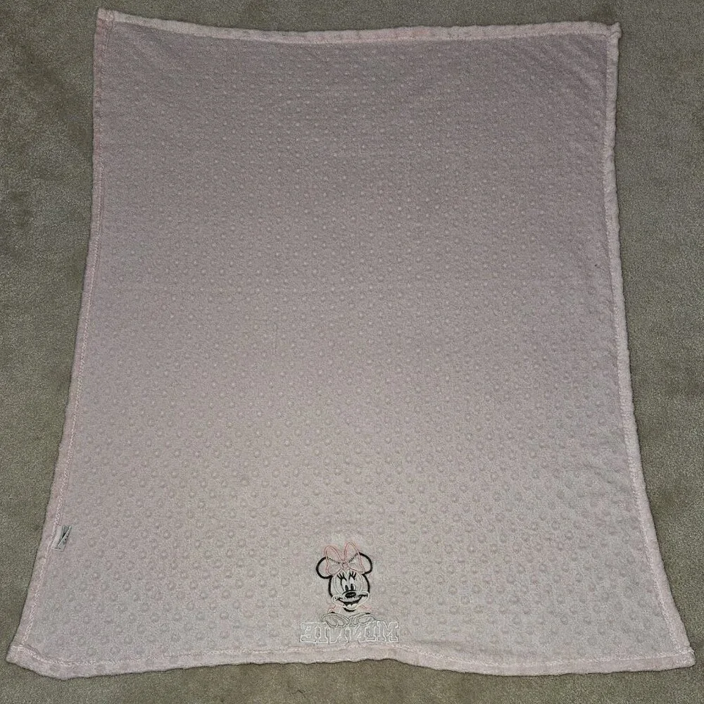 Minnie Mouse Disney Baby Pink Fleece Baby Blanket Minky Dot Soft 31